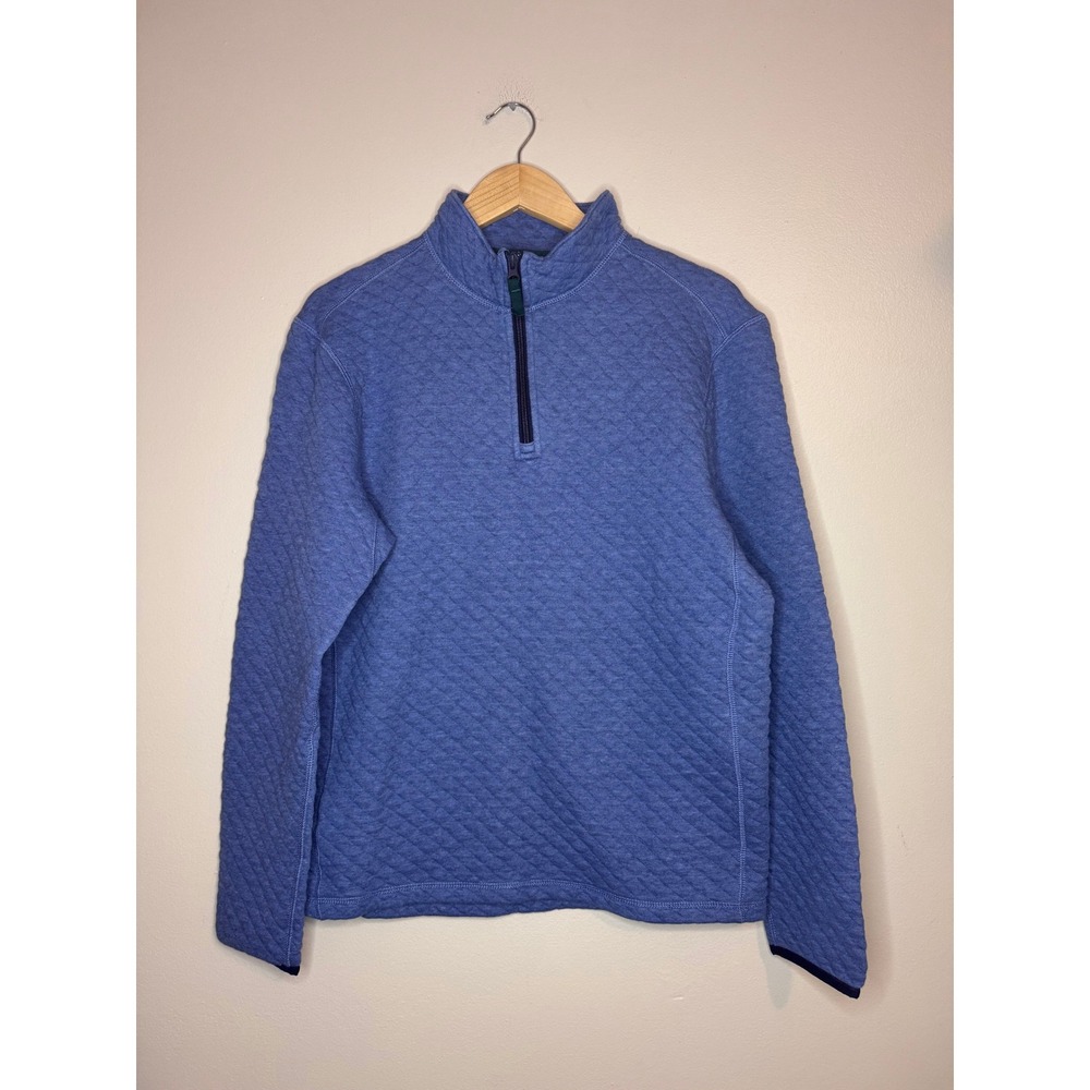 J.Crew Authentic Fleece Quilted Quarter Zip Pullover Blue Small